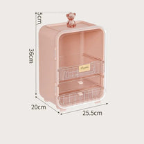 Clear View Cometics Organiser with Mirror & Led