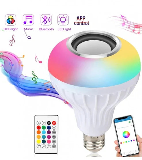 LED RGB Bulb with Bluetooth Speaker , Remote